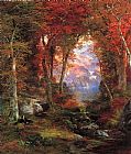 Thomas Moran The Autumnal Woods painting